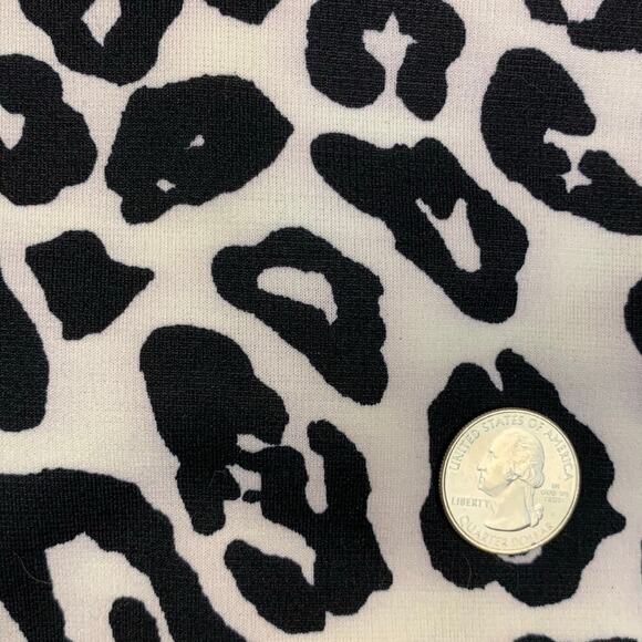 Chico's Black Faux Leather & Leopard Print Long A-line Jacket - Size 1 (M / 8) - Picture 5 of 9